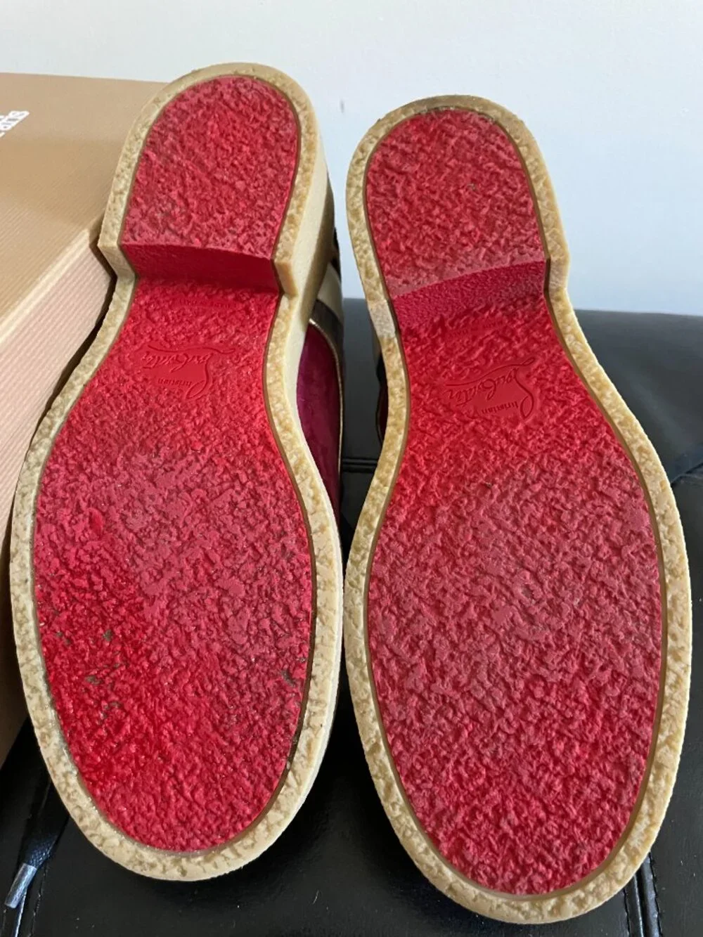 Men's Christian Louboutin size 8 1/2 or 41 1/2 pony hair multi colored rare boot